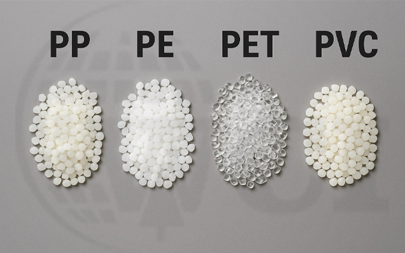 Difference between polyethylene, polypropylene, PET and PVC