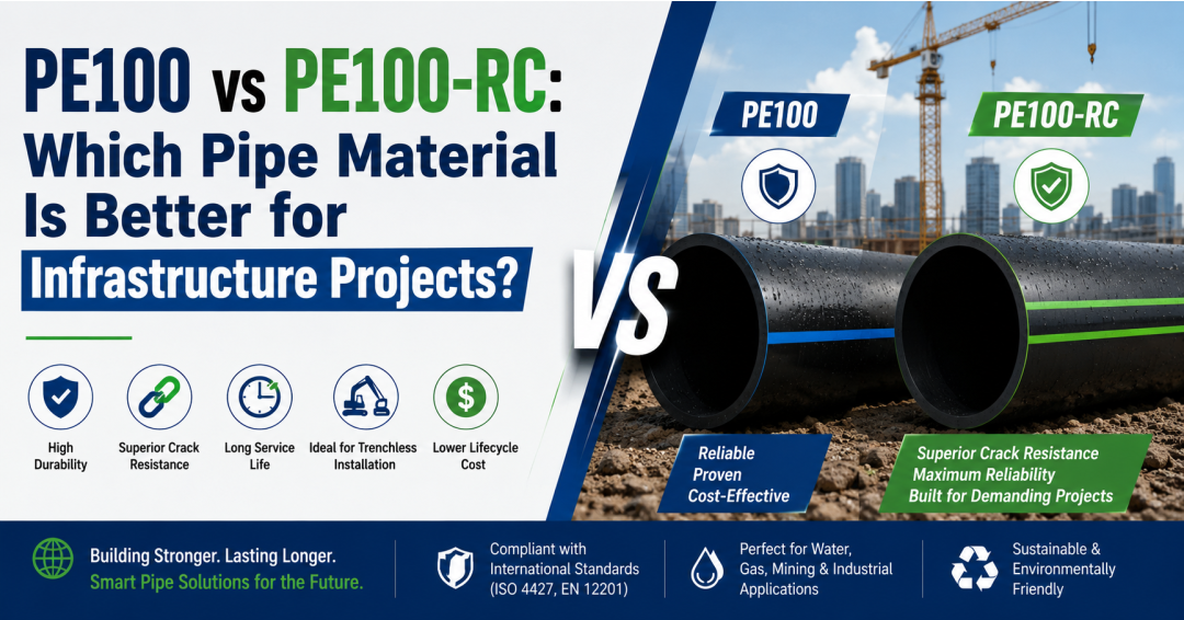 PE100 против PE100-RC: какой материал для труб лучше подходит для инфраструктурных проектов?
