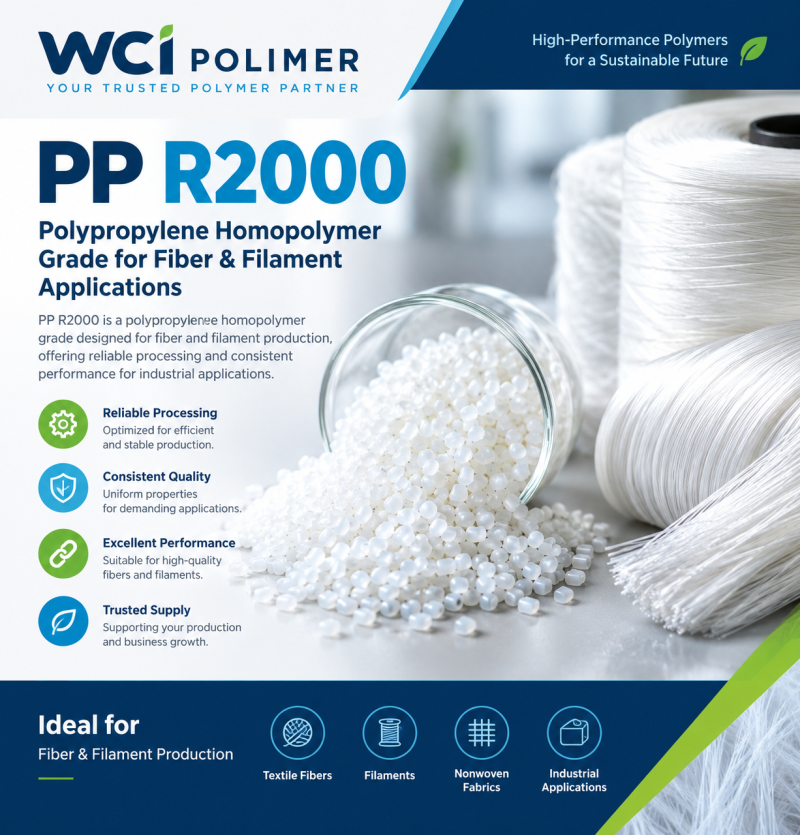 PP R2000 – Polypropylene Homopolymer Grade for Fiber & Filament Applications