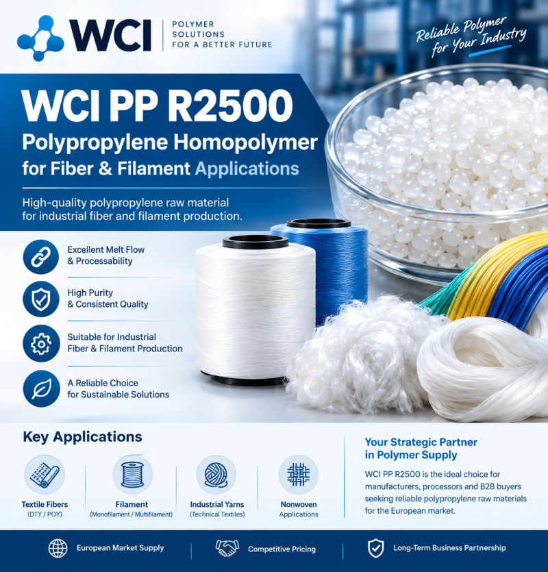 WCI PP R2500 – Polypropylene Homopolymer for Fiber & Filament Applications